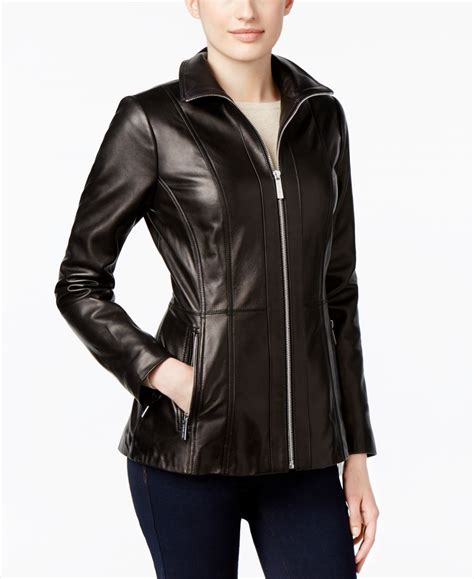 michael kors leather jacket macy's|michael kors jackets sale.